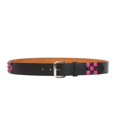 thumbnail image 2 of Snap On Punk Rock Star Pyramid Studded Checker Board Leather Belt, 2 of 3