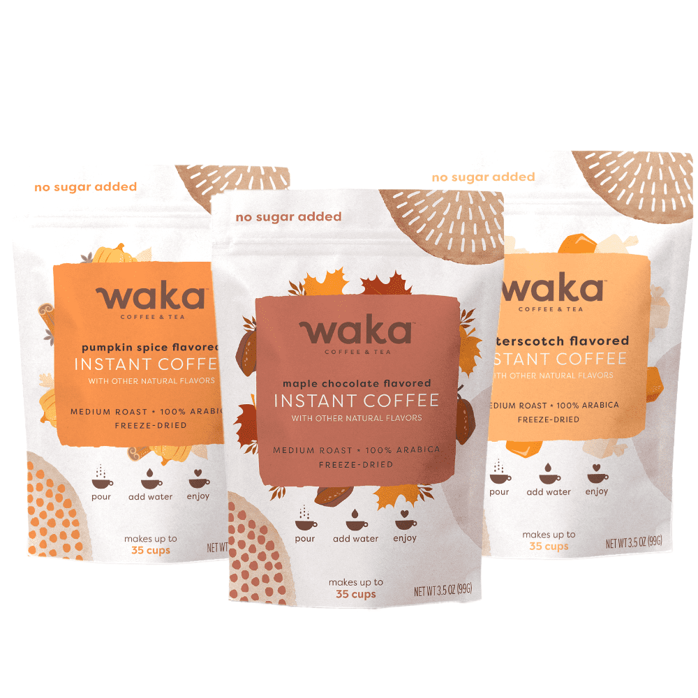 Waka Quality Instant Coffee — Unsweetened 3 Bag Coffee Combo — 100