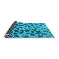 thumbnail image 2 of Ahgly Company Indoor Round Abstract Light Blue Modern Area Rugs, 4' Round, 2 of 4