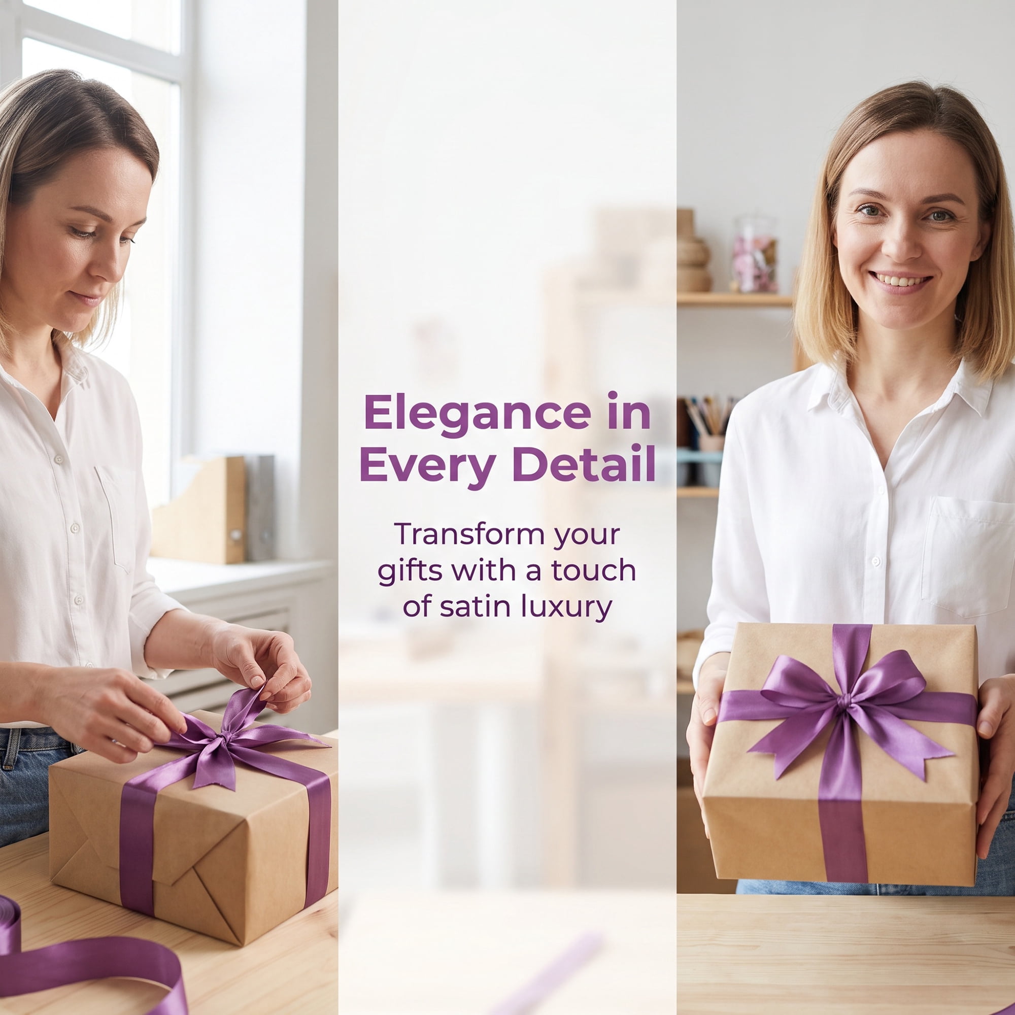 Unique Bargains Elegant Satin Ribbon for Gift Wrapping and Decoration Purposes Purple