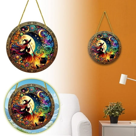 

for Lovers Frightfully Delightful Acrylic Hanging Decoration: Get In The ! Birch Sticks for Birds on A Wire Stained Glass Fireplace Screen And Bead Garland Wall Hanging Decorations for Bedroom 5 Ft