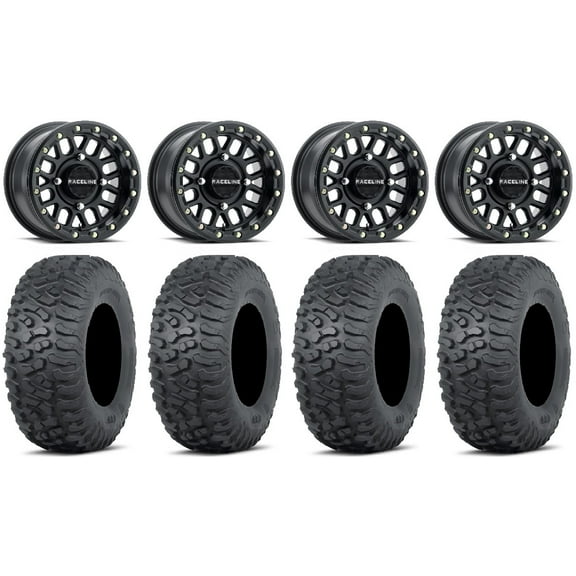 Raceline Podium Bdlk 14" Wheels Bk 32" Terra Hook Tires Polaris RZR XP 1000 / PRO XP / Ranger XP 900/1000