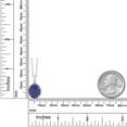 thumbnail image 2 of Gem Stone King 4.02 Ct Oval Blue Lapis White Diamond 14K White Gold Pendant with Chain, 2 of 4