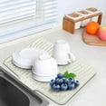thumbnail image 5 of Bxaolu Silicone Dish Drying Mat for Kitchen Counter, 15.75" x 13" Dish Drying Pad, Non-Slip Drain Pad with Built-in Drain, Easy to Clean,Eco-friendly, Heat Resistant Stone Drying Mat(1Pack, Beige), 5 of 9
