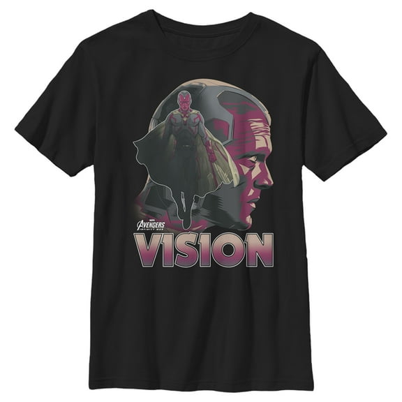 Boy's Marvel Avengers: Infinity War Vision Portrait Graphic Tee Black Medium