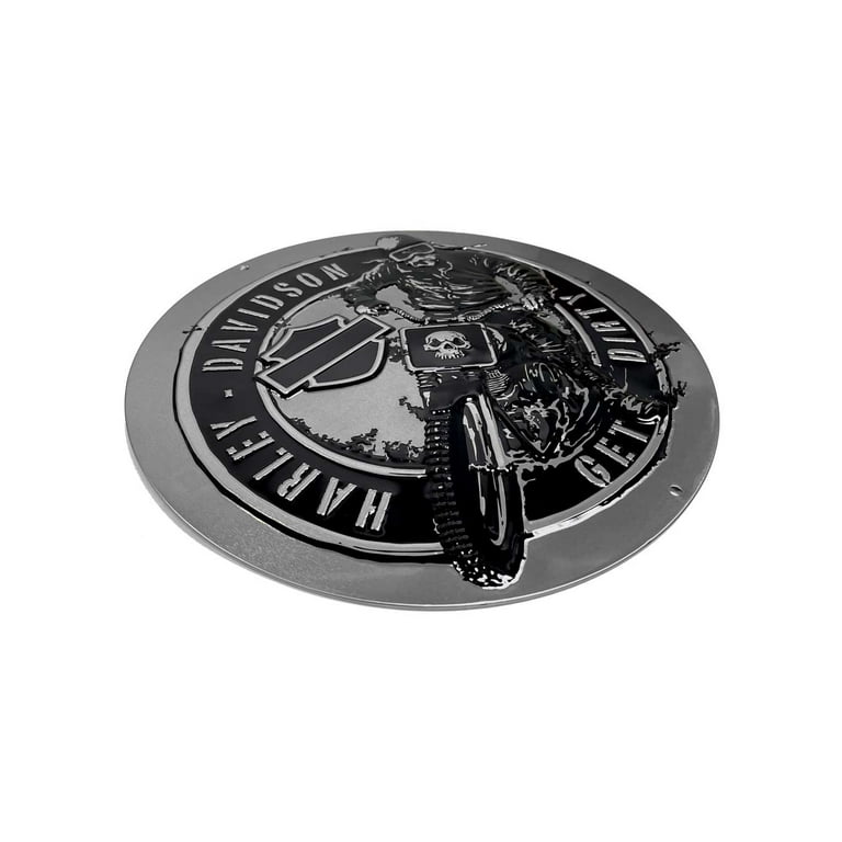 Harley-Davidson Get Dirty Embossed Round Tin Sign, 14 inches