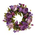 thumbnail image 1 of Corona de flores de peonía artificial para puerta de entrada, primavera verano decoración floral de 16 pulgadas para decoración interior al aire libre, 1 of 9