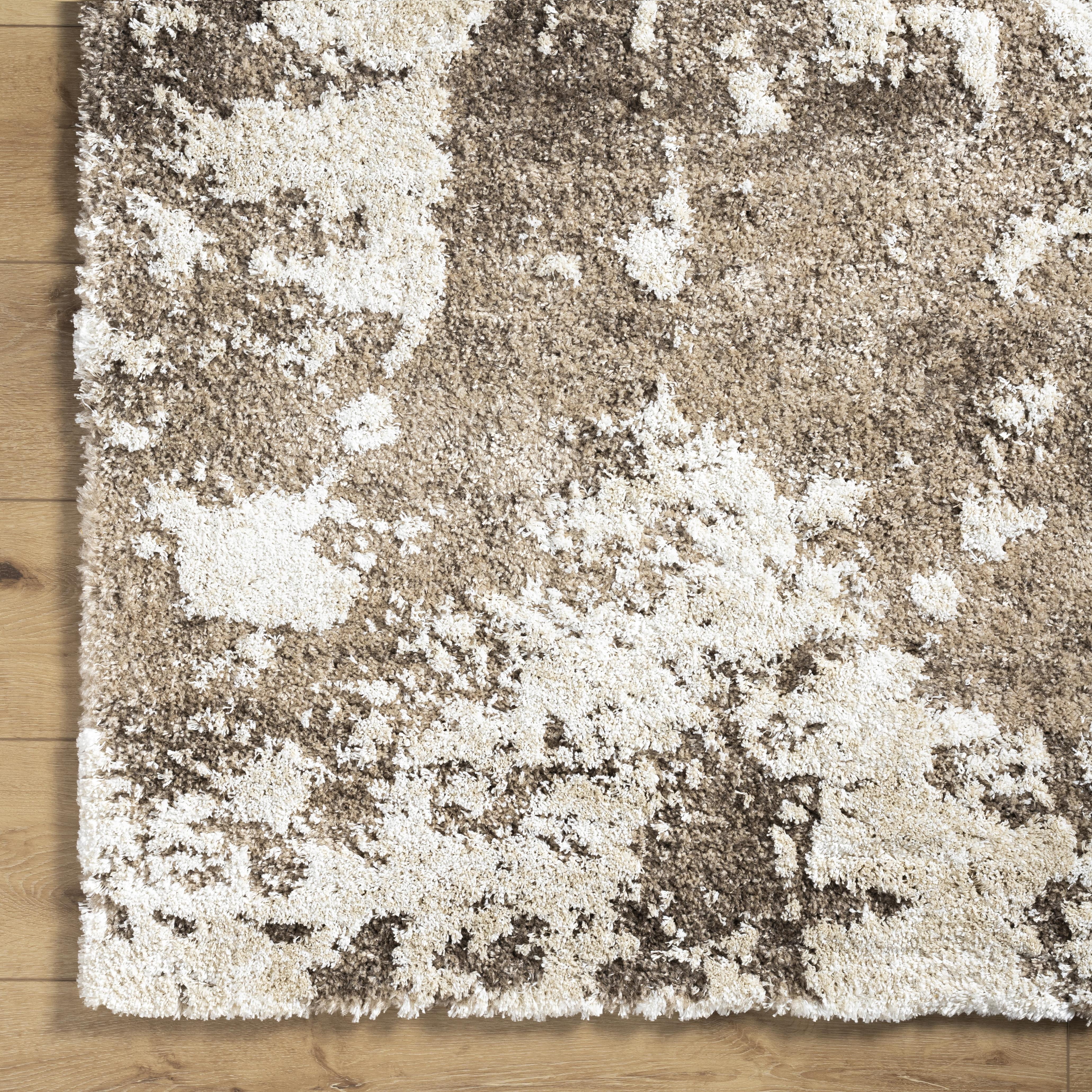 Better Homes & Gardens Brown Abstract High/Low Shag Area Rug, Brown, 5'3" x 7