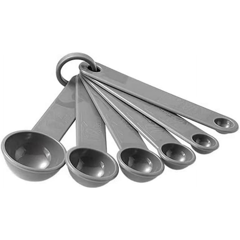 Storage Theory | 2-in-1 Combo Measuring Cup & Spoon Set | 4 Piece Set | Food Grade Material | Grey, Gray