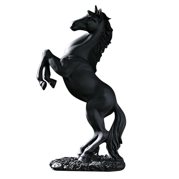 12.2 inches Standing Horse Resin Statue Horse Art Figurine Decorative Home Office Decor Ornaments for Desk Bookshelf Cabinet to Attract Luck and Wealth
