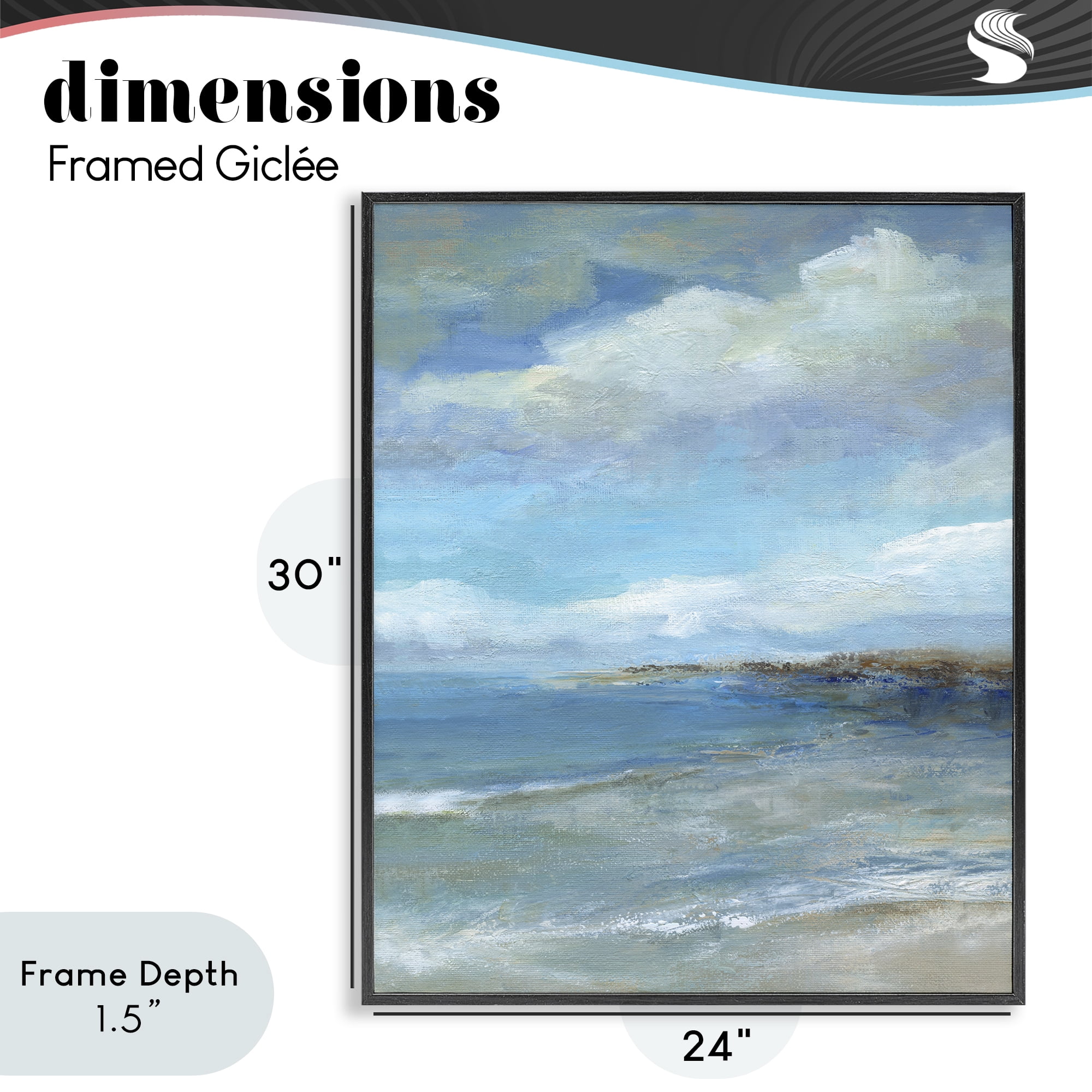 Stupell Industries Shore's Calm Breeze Black Framed Giclee Art, design by Carol Robinson