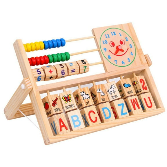 LNGOOR Wooden Abacus Toy Multi-Function Abacus Kids Training Child Grasping Ability & Colors Cognition