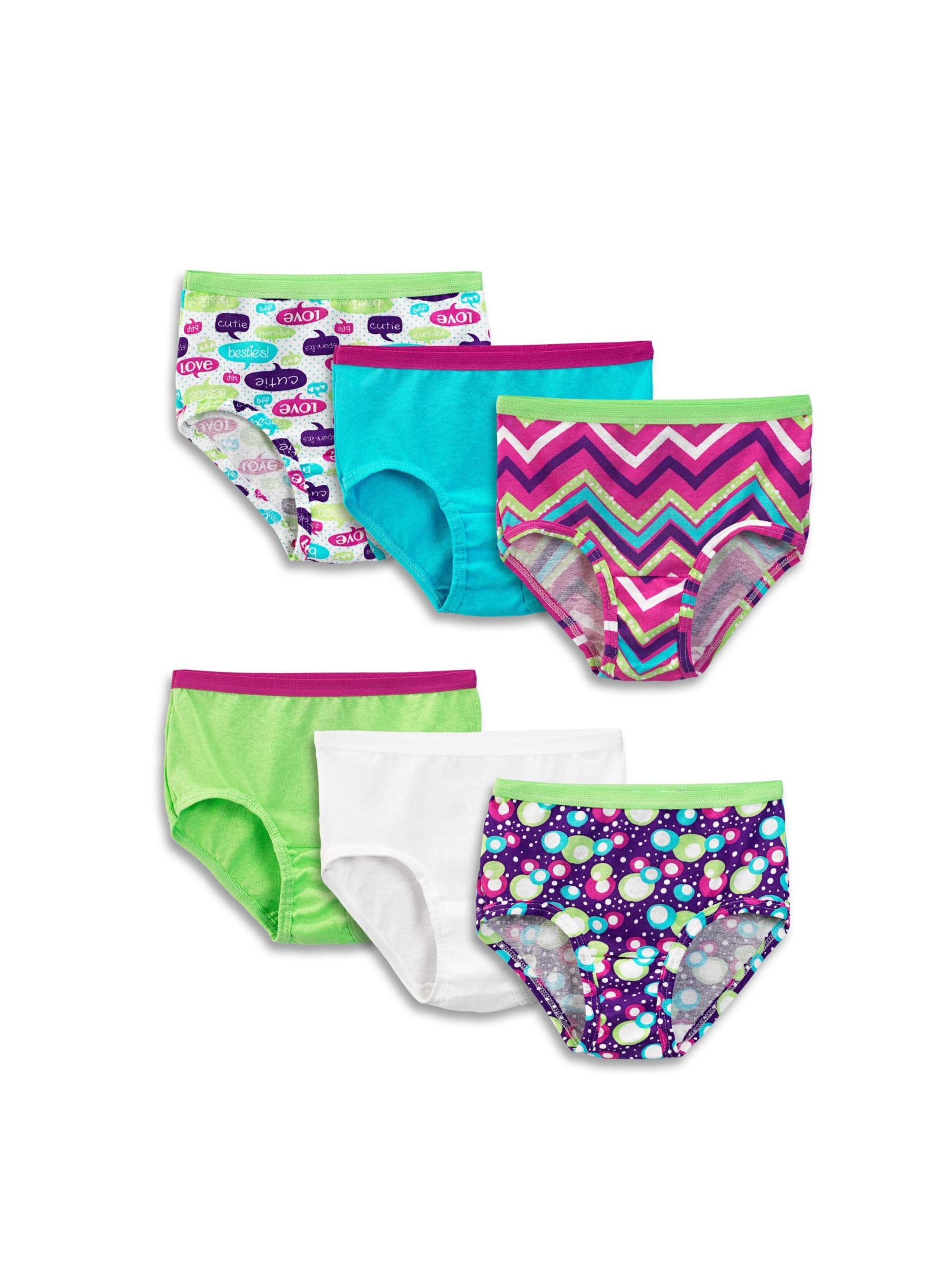 Fruit of the Loom Girls Underwear Cotton Briefs, 6 Pack (Little Girls ...