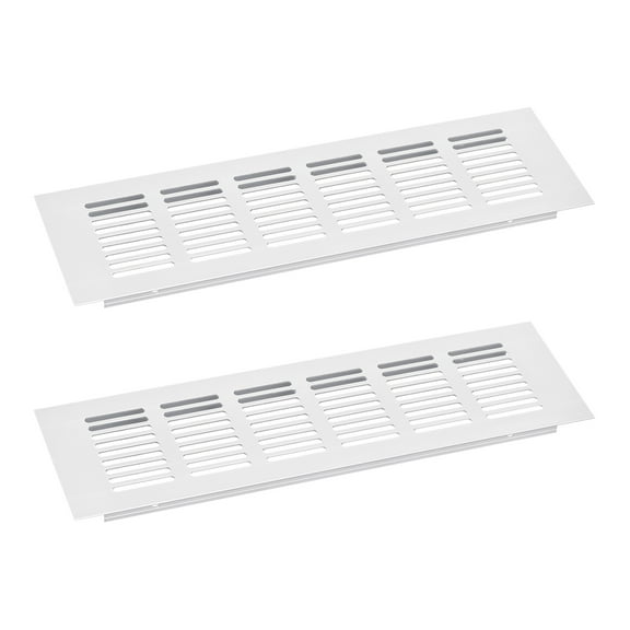 Air Vents Cover, 2Pcs 250 x 80mm Aluminum Alloy Mesh Air Return Vent Cover, Louvered Ventilation Grille (Silver)