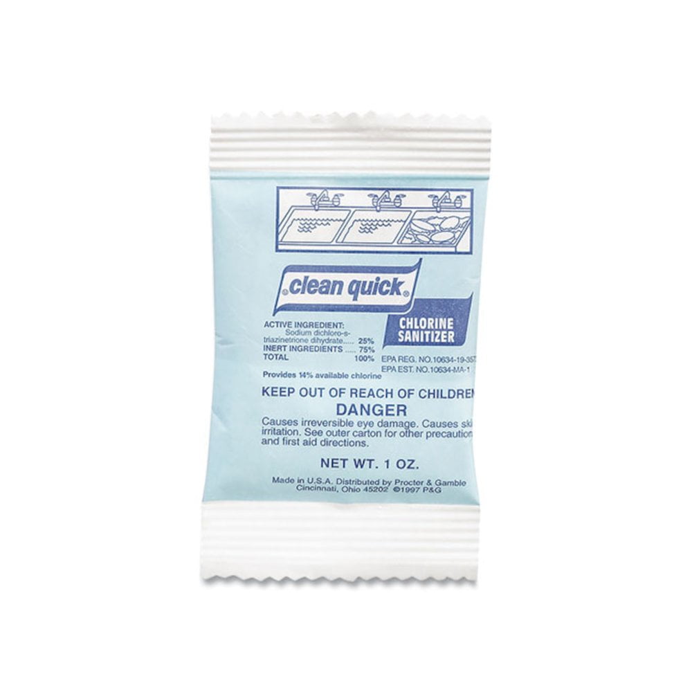 Clean Quick Powdered Chlorine-Based Sanitizer 1oz Packet 100/Carton (PGC02584)