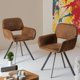 thumbnail image 1 of HOMYLIN Silla de Decorativa Set 2 Giratoria 360° Suede Ergonómico Soporte Lumbar con Pata Metal Para Despacho Biblioteca，Cafe, 1 of 1