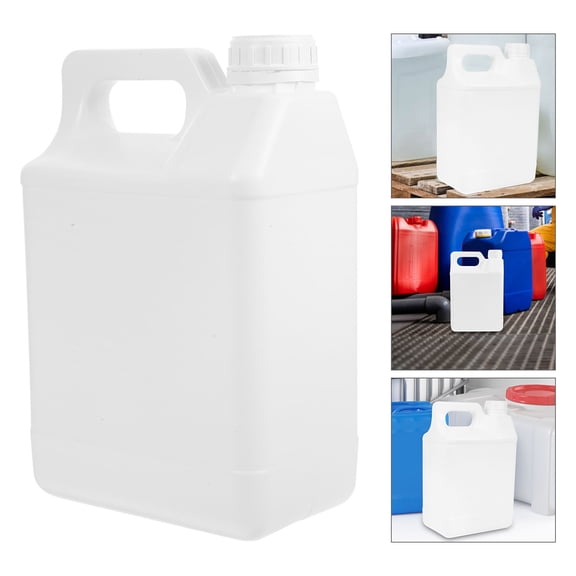 HOMEMAXS White Reusable Storage Bottle with Lid for Liquids and Water 5L Capacity Ideal for Kitchens Workshops