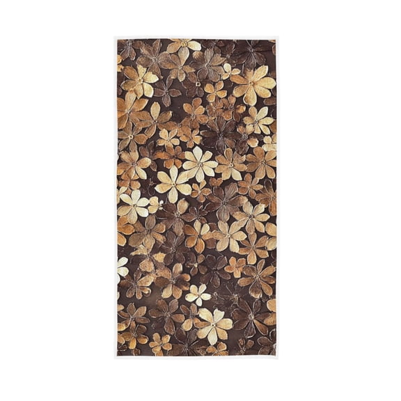 Brown Beauty Flowers Face Towel Absorbent Hand Towels Bath Sport Gym