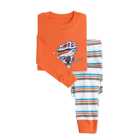 

Toddler Outfits Sets Summer Girls Boys Baby Soft Pajamas Cartoon Prints Long Sleeves Sleepwear Top Pants Kids Clothes Suit