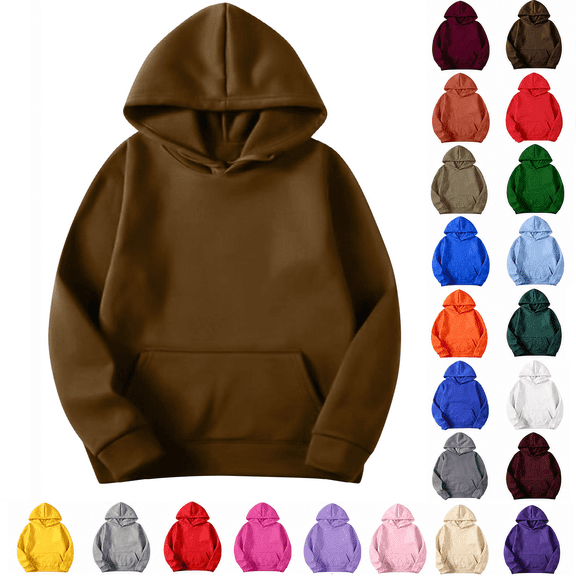 Axiiglly Hoodies for Women, Casual Long Sleeve Coffee Hooded Sweatshirts with Pockets, Plus Size Comfy Trendy Pullover Tops, XL