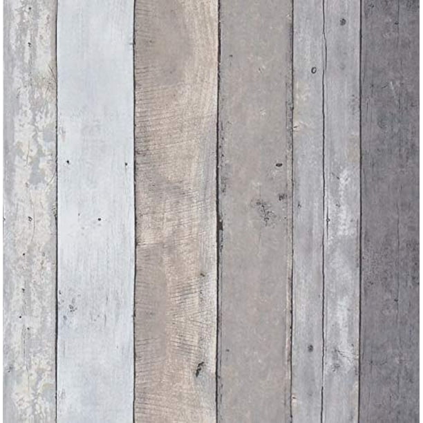Wood Wallpaper Gray Wood Paper Peel and Stick Wallpaper Removable Self