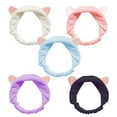 thumbnail image 1 of Diademas con orejas de gato bonitas, 5 uds., banda para el pelo Etti bonita elástica para mujer, diadema para lavarse la cara con ducha de Spa, diadema para el rostro Sincero Hogar, 1 of 5