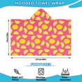 thumbnail image 2 of Yellow Lemon Fruit Slices Pink Pattern Hooded Bath Towel，50"x30" for Ages 3 To 12 Kids, Quick Dry Lightweight Soft Microfiber Hood Beach Towel Cover Up for Kids, 2 of 7