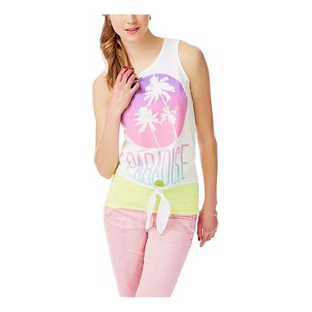 Aeropostale Paradise Tank Top para Mujer, Blanco, X-Large Aeropostale Camiseta sin mangas