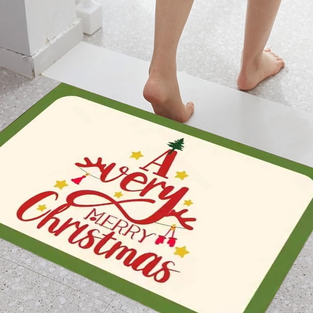 Christmas Bath Mat, Bathroom Decor, Multicolor Bathroom Rugs, Extra Soft And Absorbent MicrofiberHoliday Decorative Bath Rugs Non-Slip Machine Washable