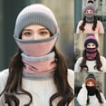 thumbnail image 3 of 3Pcs/Set Women's Winter Warm Knitted Crochet Hat Fleece Lined Cable Faux Fur Pom Pom Beanie Hat Skull Cap, 3 of 8