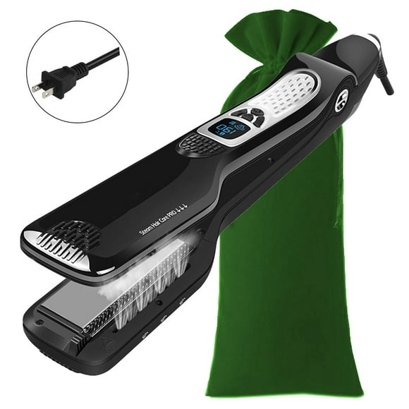 Plancha de Pelo a Vapor VentDepot TitaniumSteamBlack Negro 110-240V 160-230°C