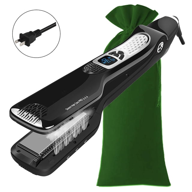 Plancha de Pelo a Vapor VentDepot TitaniumSteamBlack Negro 110-240V 160-230°C