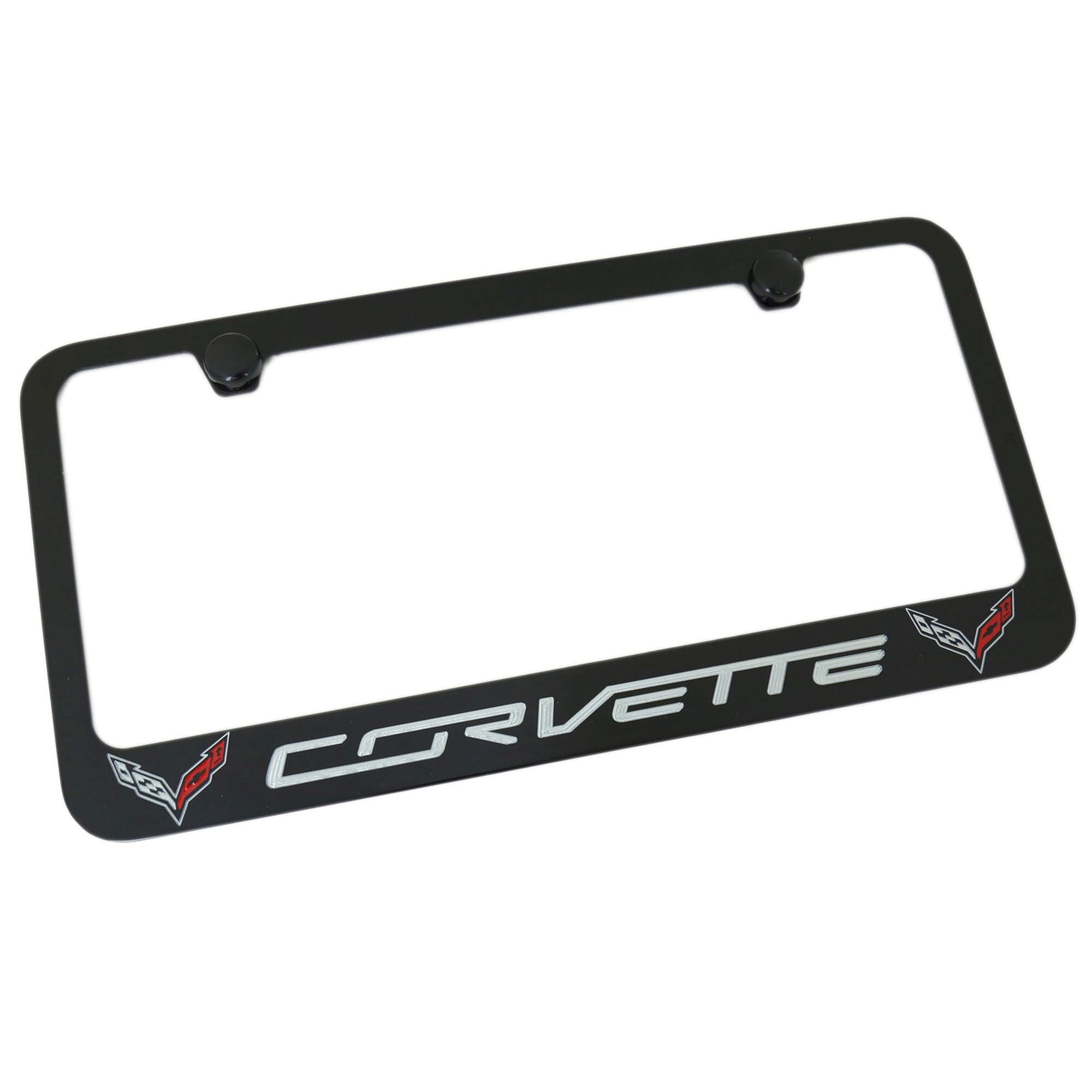 Plaque publicitaire - Chevrolet - Corvette - Logo blanc - Métal - Vintage - 30 cm - Maison