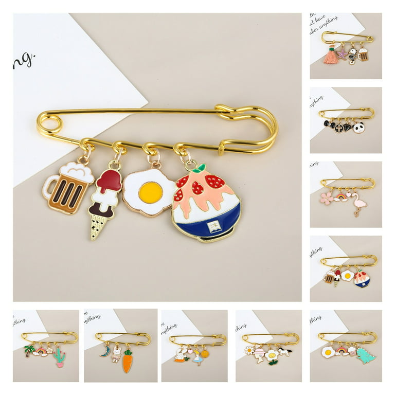 harmtty Brooch Pin Creative Shape Rust-proof Alloy Clothes Decorative Pin  Jewelry Brooch for Home 