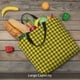 thumbnail image 5 of Easygdp Yellow Checkered Plaid Bolsa Tote para Mujer, Bolso de Hombro para Trabajo, Playa, Viajes, Compras y Supermercado, 5 of 7