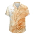 thumbnail image 4 of BUWTTER Button Down Shirt Men Printed Short Sleeve Casual with Patterns Comfortable Summer Business Outdoor Activities Plus Size Orange Shirt XXXL, 4 of 4