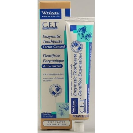 Virbac C.E.T. Enzymatic Dog & Cat Toothpaste Beef 2.5oz/70G Control Plaque &