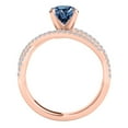 thumbnail image 4 of Aonejewelry 1.30 Ct. Ttw Halo Split Shank Black Diamond Engagement Ring Crafted In 14k Solid Rose Gold, 4 of 4
