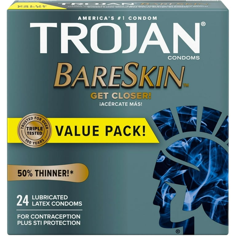 trojan bareskin thin premium lubricated condoms - 24 count Zelux Unisex Lubricant Gel