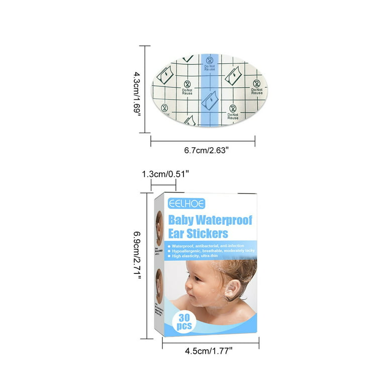 Kingdder 120 Pieces Ear Covers Waterproof Baby Shower Swimming Ear Stickers  Newborn Ear Plugs Kids Disposable Ear Tape Ear Protectors Showering