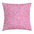 thumbnail image 1 of Pink Zebra Throw Pillow Cushion Cover, Curved Wild Wavy Line Stripe Formless Funky Groovy Boho Tribal Culture, Decorative Square Accent Pillow Case, 16 X 16 Inches, Fuchsia Pink White, by Ambesonne, 1 of 2