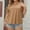 Khaki, variant on Munlar Tops For Women Trendy Casual Khaki Plus Size Shirts Loose Crew Neck Short Sleeve Solid Color Blouses 2XL