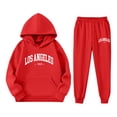 thumbnail image 3 of Kiijoy Girls Sweatsuit Letter Print Hoodie and Sweatpants Outfit Set, Sizes 2-14, 3 of 3