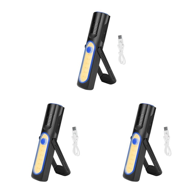 Toystoory LED USB recargable luz de trabajo linterna portátil luces 180 grados ajustable 4 modos antorcha colgante de mano azul Type1 NO1