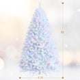 thumbnail image 2 of Gymax 8 FT White Artificial Christmas Tree Hinged Unlit Iridescent Xmas Tree, 2 of 10