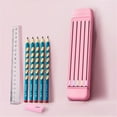 thumbnail image 2 of Back to School Decor Stationery Kit Includes 5 X Pencils Eraser Ruler Compact ABS Pen For Case Closure For Students Kids Pencil Eraser Set For Kids Pencil Eraser Set Gift, 2 of 9