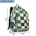 thumbnail image 2 of FORMRS School Backpack 17" Student Travel Bag with Laptop Compartment, Green and White Plaid Pattern, 2 of 7
