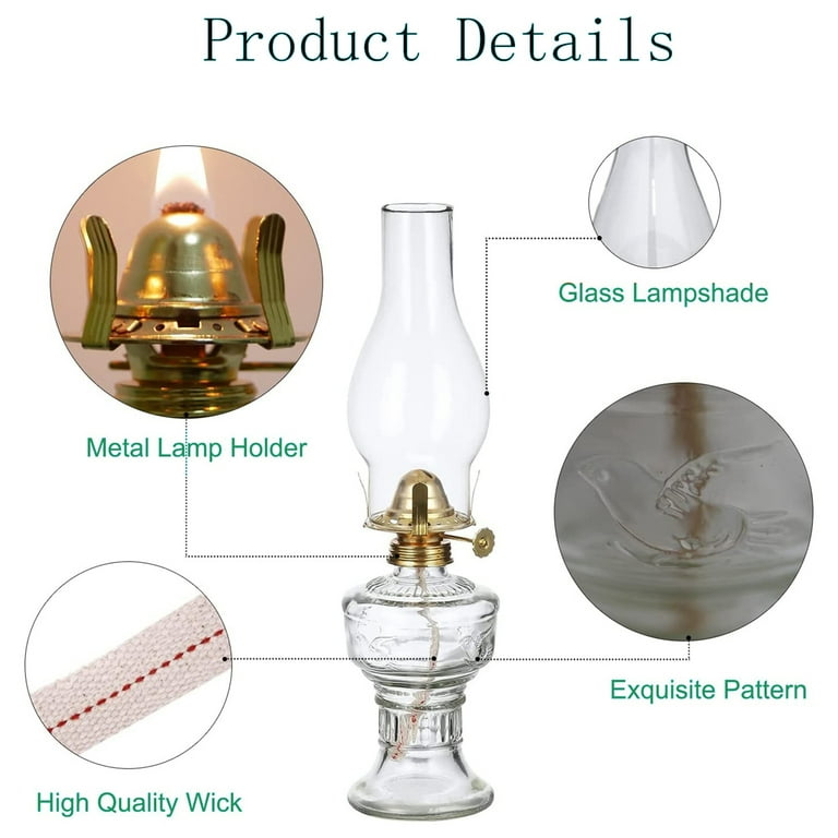 oil lamp,hurricane lamps,Nostalgia Kerosene Lamp: Antique Rustic Oil Lamps  Chamber Glass Oil Lamp Metal Kerosene Lamp with Adjustable Wick Oil