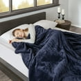 thumbnail image 4 of Beautyrest Heated Microlight to Berber Solid Blanket, King, Indigo, 4 of 11
