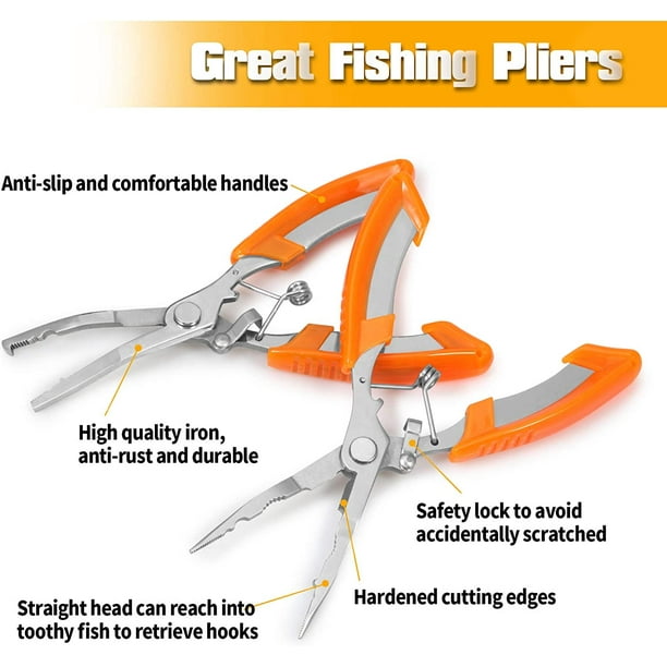 Generic Speedwox Fishing Pliers Hook Split Ring Pliers Fishing Multitool Pliers Saltwater Split Ring Tool Bent Nose